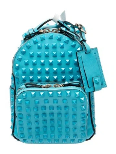 Pre-owned Valentino Garavani Punkouture Backpack In Blue