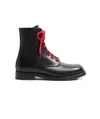 Valentino Calfskin Ankle Boots With Double Laces In Black