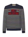 Valentino Garavani Virgin Wool Crew-neck Sweater In Multi