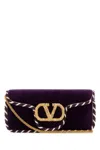 Valentino Purple Velvet Loca Clutch
