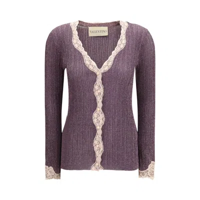 Valentino Purple Viscose Cardigan