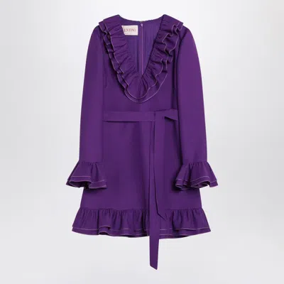 VALENTINO VALENTINO  PURPLE WOOL AND SILK MINI DRESS