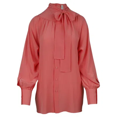 Pre-owned Valentino Pussy-bow Blouse In Pink