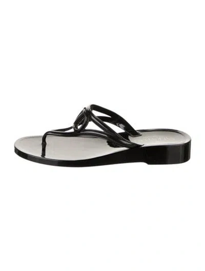 Pre-owned Valentino Garavani Pvc Flip Flops In Black