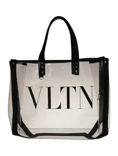 Pre-owned Valentino Garavani Pvc Tote In Transparent