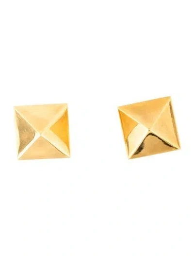Pre-owned Valentino Garavani Pyramid Rockstud Earrings In Multicolor