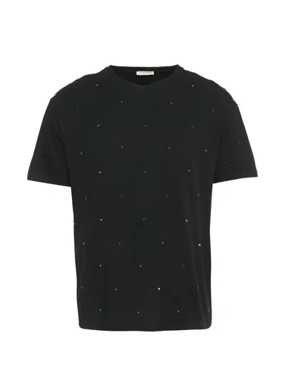 Pre-owned Valentino Pyramid-stud T-shirt In Black