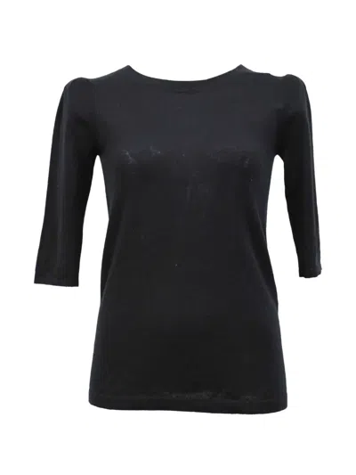 Pre-owned Valentino Quarter-sleeve Top In Black