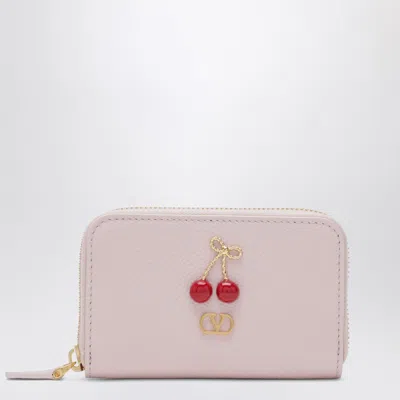 Valentino Garavani Quartz Pink Cherryfic Zip-around Wallet