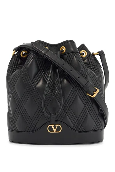 Valentino Garavani Women's Quiltie 67 Leather Bucket Bag In Black