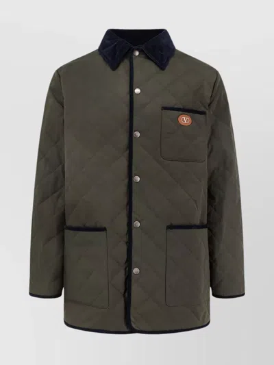 VALENTINO QUILTED BLAZER TRIMMED POCKETS