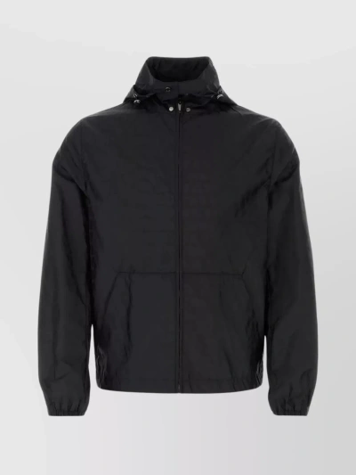 VALENTINO QUILTED HOODED WINDBREAKER JACKET WITH ADJUSTABLE DRAWSTRINGS