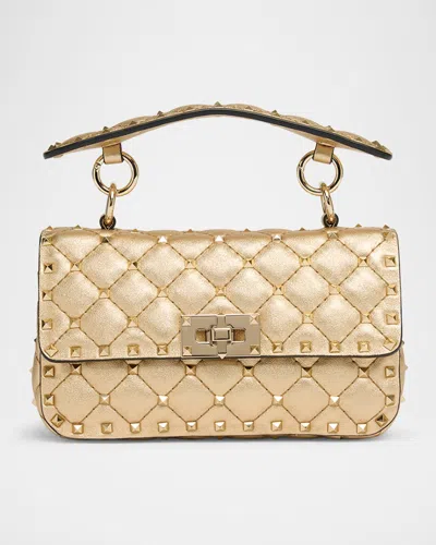 Valentino Garavani Quilted Laminated Leather Rockstud Shoulder Bag In Multi
