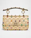 Valentino Garavani Small Rockstud Quilted Metallic Leather Shoulder Bag