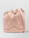 Valentino Quilted Leather Bucket Bag With Adjustable Shoulder Strap