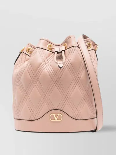 Valentino Garavani Quilted Leather Bucket Bag With Adjustable Shoulder Strap