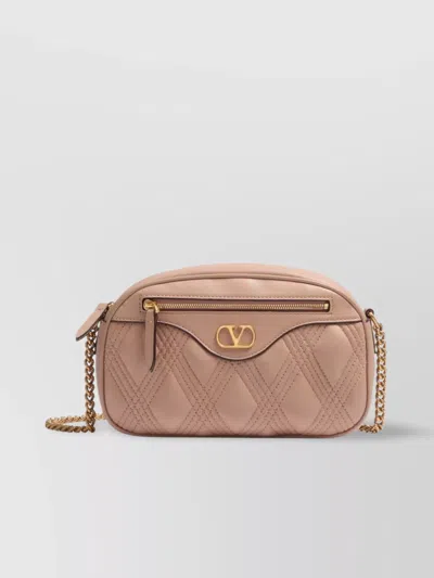 Valentino Garavani Quilted Leather Camera Bag With Chain Strap