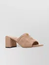 Valentino Quilted Leather Mules Block Heel Peep Toe