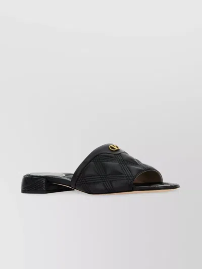 Valentino Garavani Quilted Leather Open Toe Slides In Black