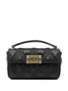 Valentino Grain Leather Mini 'rockstud' Hobo Bag In Black