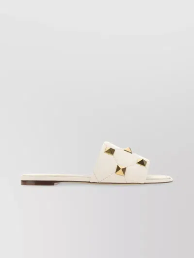 Valentino Garavani Rockstud Leather Slides In White