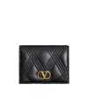Valentino Garavani Garavani Quiltie 67 Wallet In Quilted Nappa Woman Black Uni In Black