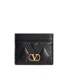 Valentino Portacarte Quiltie 67 In Nappa Nera Donna In Black