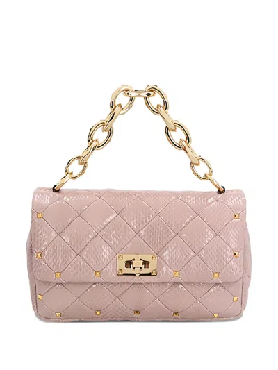 Valentino Garavani Quilted Rockstud Tote Bag In Pink