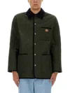 Valentino Garavani Olive Quilted Jacket With Vlogo Patch In Green