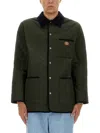 Valentino Garavani Olive Quilted Jacket With Vlogo Patch In Green
