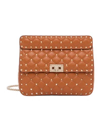 Valentino Garavani Quilted Shoulder Bag In Brown