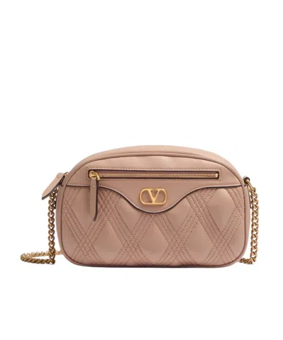 Valentino Garavani Quilted Shoulder Bag In Nude