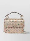 Valentino Quilted Studs Shoulder Bag With Adaptable Strap