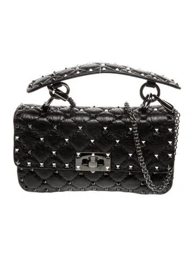 Pre-owned Valentino Garavani Quilted Top Handle Bag In Black