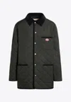 Valentino Garavani Olive Quilted Jacket With Vlogo Patch