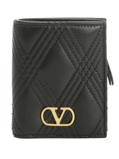 Valentino Garavani Valentino Quilted Vlogo Wallet In Black