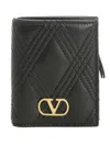 Valentino Quilted 67 Leather Wallet In Black