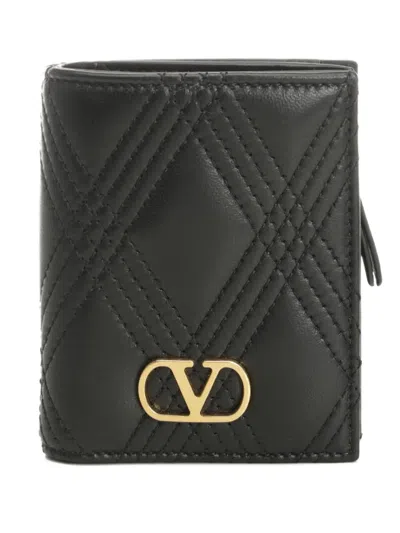 Valentino Garavani Quilted Vlogo Wallet In Black