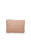 Valentino Quiltie 67 Pouch In Quilted Nappa Leather In Brown