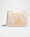 Valentino Quiltie 67 Flap Lambskin Leather Shoulder Bag In Butter White