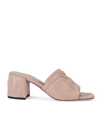 Valentino Garavani Quiltie 67 Heeled Mules 60 In Nude