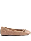 Valentino Quilted Leather Ballet Flats With Bow Detail In Pink