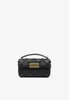 Valentino Grain Leather Mini 'rockstud' Hobo Bag In Black