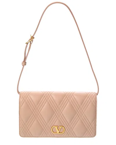 Valentino Garavani Valentino Quiltie 67 Mini Leather Shoulder Bag In Pink