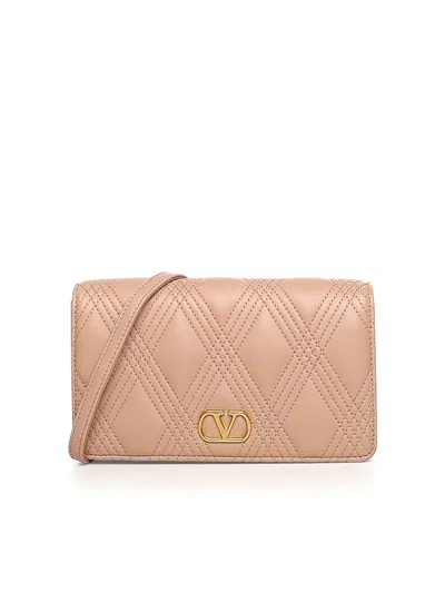 Valentino Garavani Quiltie 67 Mini Shoulder Bag In Pink