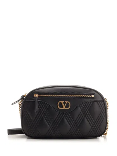 Valentino Garavani Quilted Shoulder Bag With In Black