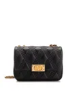 Valentino Borsa A Spalla Trapuntata Nera Con Catena Dorata