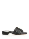Valentino Black Quilted Nappa Leather Quiltie 67 Slide Sandals In Black