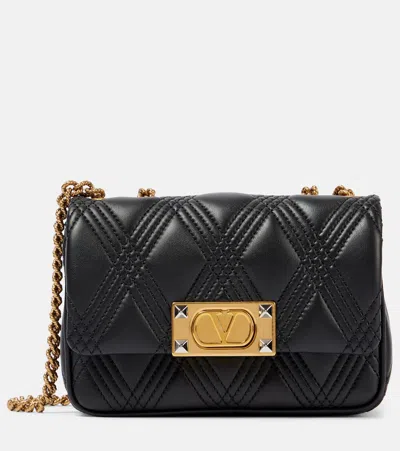Valentino Garavani Quiltie 67 Small Leather Shoulder Bag In Black