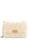 Valentino Quiltie 67 Leather Medium Shoulder Bag With Chain In Beige